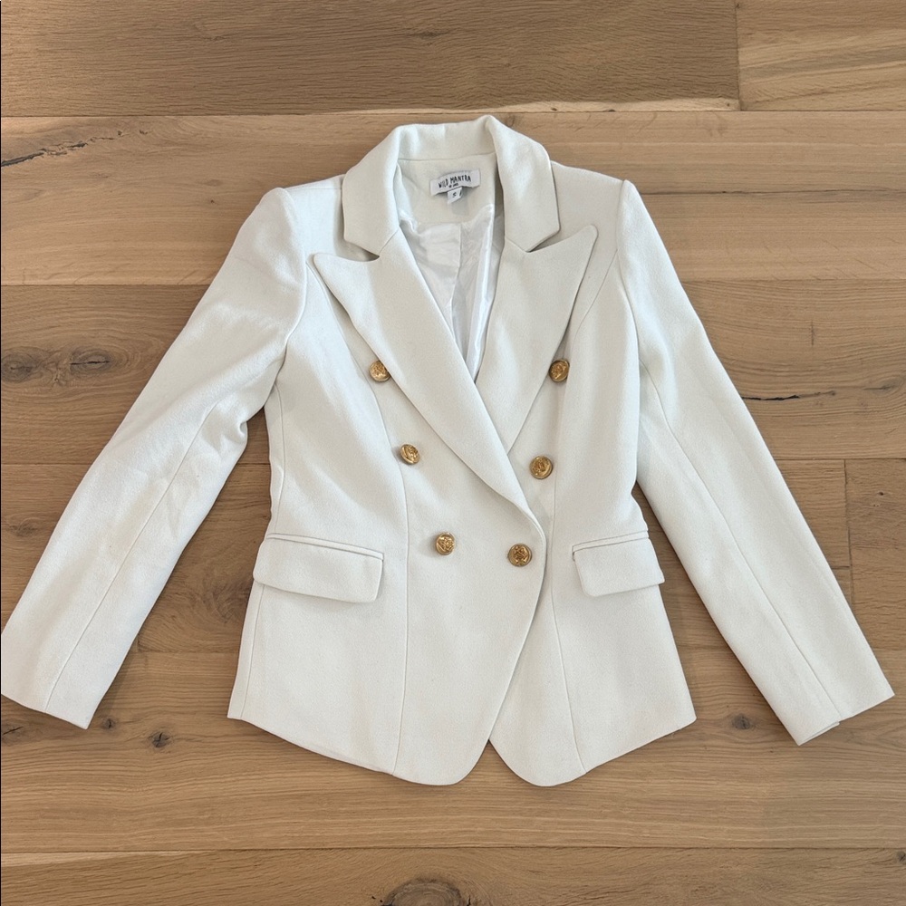 Wild mantra Ivory Blazer with Gold Buttons